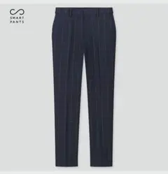 ユニクロ EZYアンクルパンツ ウインドウペン２WAYストレッチ ネイビー M