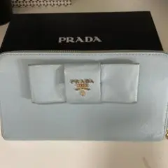 PRADA プラダ レザーサフィアーノラウンドファスナー長財布
