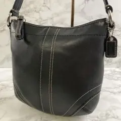 COACH コーチ 本革 レザー ミニ ショルダーバッグ 黒(ブラック)