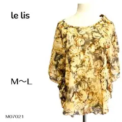 ★美品★le lis トップス チュニック シフォン 透け感 M~L バラ柄