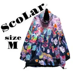 スカラー ScoLar ジャンパー M ド派手 カラフル 総柄 裏ボア