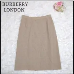 【上質シルク】BURBERRY LONDON セミタイトスカート ベージュ L