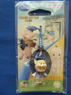 レア!キュージョン×ディズニー『フィドラー・ピッグ』３匹の子ぶた/ストラップ新品