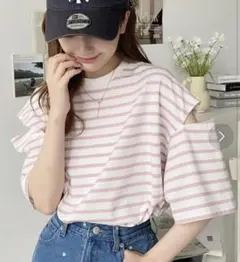 ストライプ 半袖Tシャツ Mサイズ