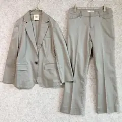 【ルスーク】シングルボタン ストレッチ パンツ スーツ 上下(36) オフィス