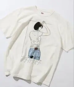 ジーパン女子　江口寿史　 ホワイトパーカー Mサイズ 江口寿史 イラストTシャツ ジーパン女子 ホワイトでMサイズ