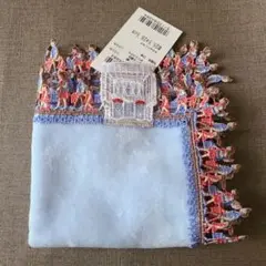 近沢レース☆シーズンタオルハンカチ☆お買い物・パウダーブルー