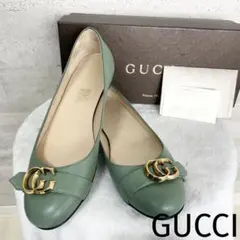 GUCCI グッチ フラットシューズ バレエシューズ マーモント GG レザー
