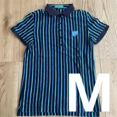 23区GOLF ゴルフポロシャツ ストライプ Mサイズ