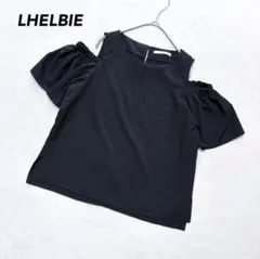 【レルビエ】オフショル 半袖ブラウス 黒 F オープンショルダー 肩出し 春夏