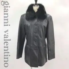 ジャンニバレンチノ ラムレザー レザーコート ブラック 9 レディース