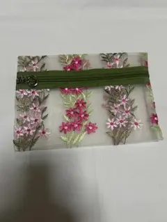 レース　花柄　ポーチ