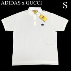 GUCCI adidas ポロシャツ　sサイズ　アディダスグッチ GUCCI - GUCCI x ADIDAS ポロシャツ ネイビー M グッチ