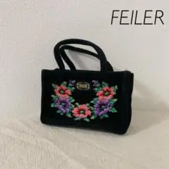 FEILER フェイラー タオル ミニ ハンドバッグ フラワー シュニール織