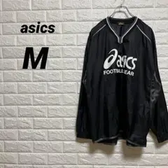 アシックス　asics ナイロンジャケット　【M】　黒　長袖　プリントロゴ