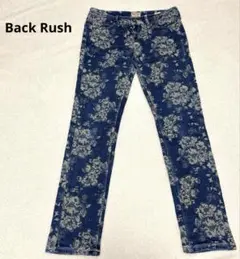 Back Rushフラワープリント デニムジーンズ ストレッチW70