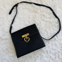 美品♡MOSCHINOモスキーノ フォーマルバッグ ショルダー　ハート　黒