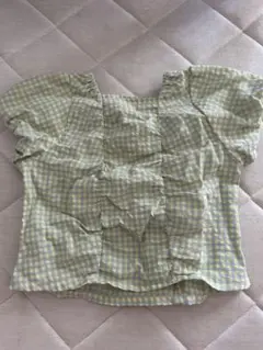petitmainチェック柄パフスリーブブラウス 100cm