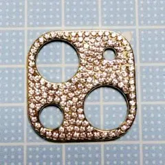 iPhone13/13 mini ゴールド レンズカバー ラインストーン
