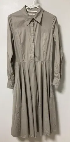 Spick and Span ベージュ シャツワンピース 長袖 フレア