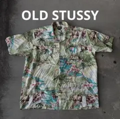 希少90s OLD STUSSY アロハシャツ 総柄 開襟シャツ