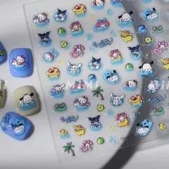 ネイルシール(9)　サンリオ　キティ　クロミ　ポチャッコ　ポムポムプリン
