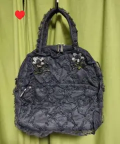 レース2wayバッグ 大人可愛いショルダー付きレースバッグ