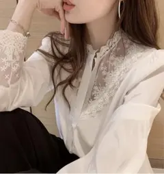 長袖 シンプル ホワイト 新品 シャツ 秋服 ブラウス 【値下げ】春服