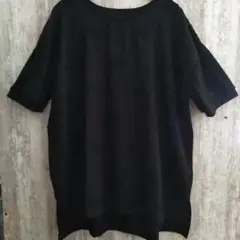 新品！+borme立体花柄刺繍 異素材切替プルオーバー 半袖 黒