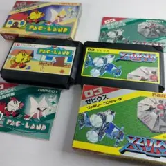 FC ナムコ箱説付2本セットPAC-LAND ゼビウス 中古 動作確認済