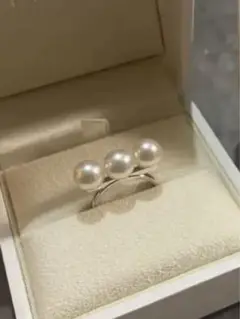 タサキ バランス パール リング ホワイトゴールド ジュエリー