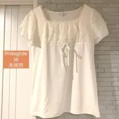 未使用　オンワード樫山　Prideglide レーストップス　シアー袖　38