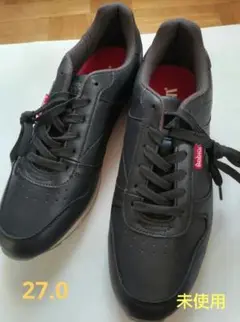 [未使用] Bobson 黒レースアップスニーカー　27センチ