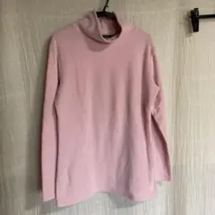 ピンク フリース タートルネック Lサイズ