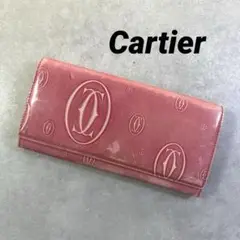 Cartier カルティエ ハッピーバースデー 長財布 ピンク エナメル