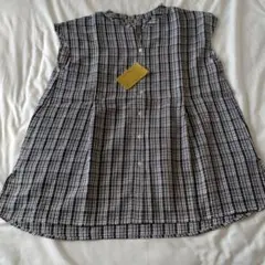 新品タグ付き チェック柄ノースリーブシャツ