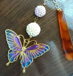 蝶と花の帯飾り