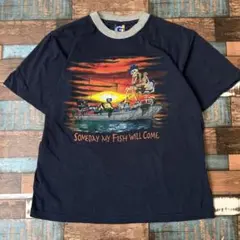 ビンテージ　古着　スケルトン SKULL pushed リンガー　メンズtシャツ
