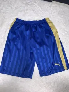 Puma ストライプショートパンツ 青・金　XO