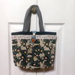 ハンドメイド　バック　トートーバック　手さげ　まち　裏布　ポケット付き