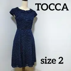 トッカ★TOCCA★パーティードレス★サイズ2★ネイビー★花柄★ワンピース