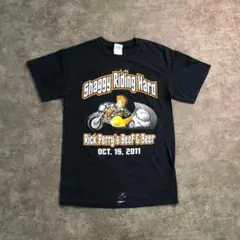 【GILDAN】モーターサイクル　プリントTシャツ　黒　古着usedSM29