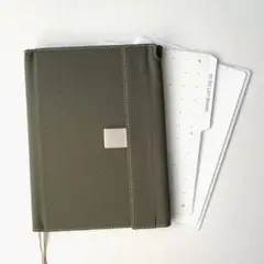 手帳カバー(ノートカバー) 約A5サイズ カーキ マグネット留め