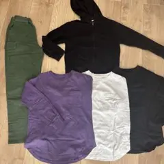 状態良！150cmパーカー、長袖、Tシャツ、カーゴパンツ