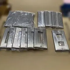 金属製スイッチカバー12枚＋6個口メクラカバー3枚セット