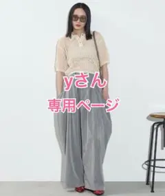 送料無料★THE YOn ドレープポケットタックワイドパンツ グレー M