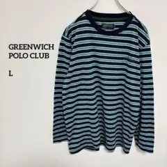 GREENWICH POLO CLUBルームウェアネイビー・ストライプc095②