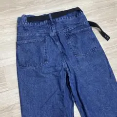whimsic ベルト付きラップデニムパンツ