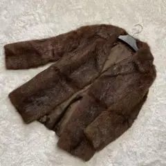 ✨格安✨ミンクファー ジャケット 毛皮 バブル 茶色 ミンク イタリア製
