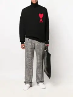 22ss amiparis アミ ニット黒 男女兼用